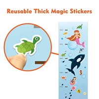 Autocollant mural magnétique amovible en feutre uni, tableau de croissance pour enfants de taille et forme personnalisées, autocollant mural effaçable à sec