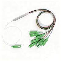 1x16 Green Mini Tube SC APC/UPC Conector Modo único 1x16 FBT Acoplador PLC Splitter Cables de comunicación Nap Box