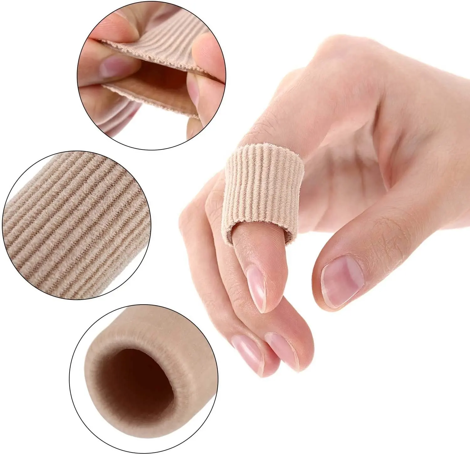 Soft Gel Finger Toe Cushion Tube Sleeves for Corns Blisters Calluses