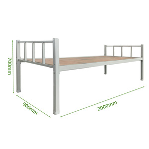 Bán buôn kim loại giường thép ráp giường di động với nệm giá rẻ ký túc xá dành cho người lớn khung kim loại hát - Product Image 5