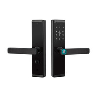 Serrure de porte intelligente WiFi Tuya TTLock CD-03, empreinte digitale, carte-clé, télécommande par téléphone portable pour portes en bois, maison, appartement, hôtel