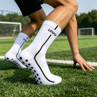Chaussettes antidérapantes respirantes à logo personnalisé, chaussettes mi-tube pour le football, entraînement de football en plein air, chaussettes antidérapantes pour hommes