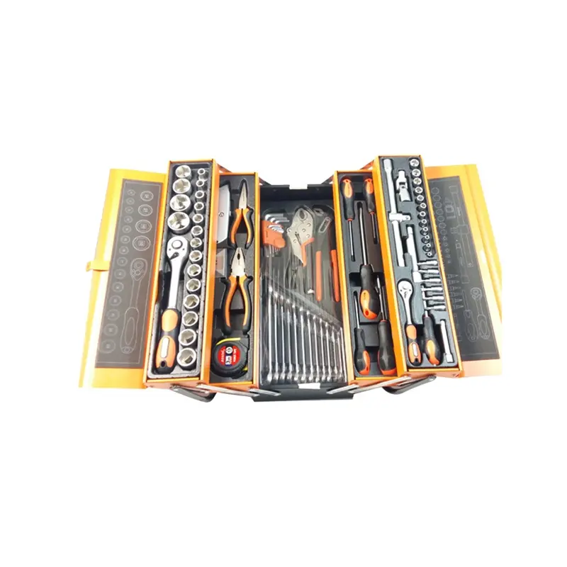 85 iron box toolbox set with vehicle maintenance tool Portable folding toolbox set auto repair machinery maintenance truck tool
