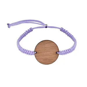 Programmable colorful rope nfc bracelet kids woven rfid Ti2048 smart bracelet wristband with rfid wooden tag