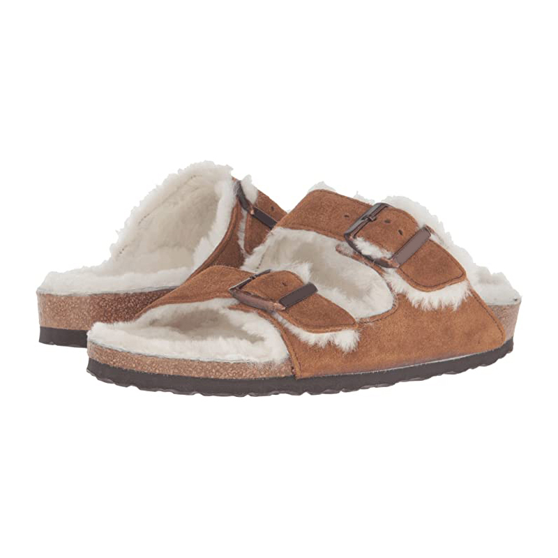 Удобные теплые пробковые сандалии, мужские шлепанцы из искусственного меха, сандалии, повседневная обувь в стиле унисекс