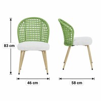 Chaise de balcon extérieure ergonomique légère et respirante en tressage de corde, personnalisable OEM/ODM avec impression par transfert