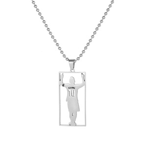 Collier avec breloques <span class=keywords><strong>de</strong></span> joueurs <span class=keywords><strong>de</strong></span> football N147 en acier, inspiré <span class=keywords><strong>de</strong></span> CR7 et Messi, silhouettes <span class=keywords><strong>de</strong></span> stars du football découpées au laser, bijoux pour les fans <span class=keywords><strong>de</strong></span> sport, cadeau pour hommes - Product Image 5