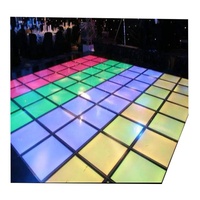 Effets d'éclairage de piste de danse sans fil, éclairage de piste de danse, panneaux LED DMX, verre trempé de 50 cm pour la décoration de mariages