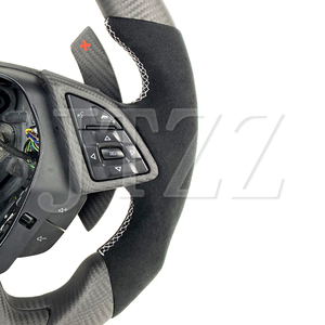 Pour <span class=keywords><strong>Chevrolet</strong></span> <span class=keywords><strong>Camaro</strong></span> 1LT LT1 1SS ZL1 Alcantara cuir suédé mat volant en fibre de carbone 2020 2021 <span class=keywords><strong>2022</strong></span> 2023 2024 - Product Image 4