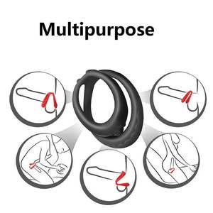 ห่วงซิลิโคนสำหรับผู้ชายเซ็กซ์ทอยสำหรับผู้ใหญ่ปลอกห่วงรัดอวัยวะเพศชายแบบช้านุ่มทนทาน - Product Image 4