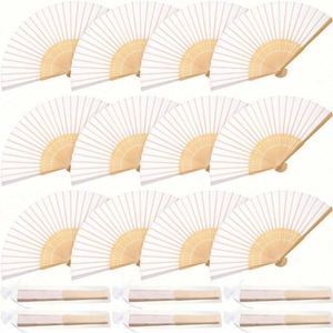 Éventail pliant personnalisé en tissu à motif floral, style os de bambou ajouré, pour festivals, mariages, cadeaux d'affaires et décoration de fête en papier - Product Image 5