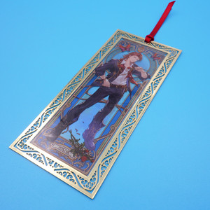 Marcapáginas Metálico con Diseño de Personaje de Anime, Dorado, 80x45mm, Diseño Hueco Transparente, Papelería - Product Image 2