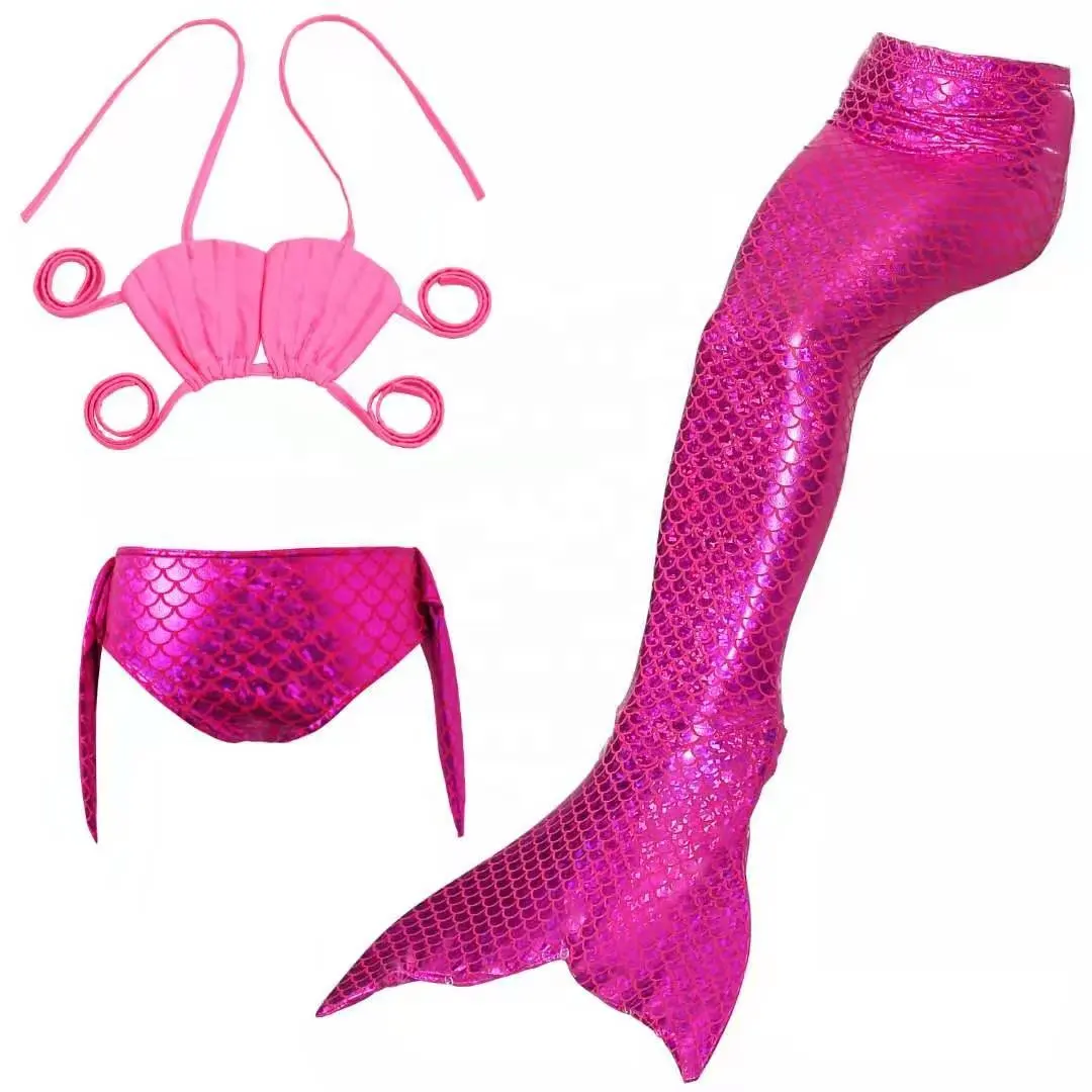 Meisje Kleine Zeemeermin Staarten Zwemmen Cosplay Met Monofin Voor Kid Mermaid Tail Zwemmen Pak