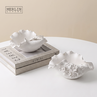 Mangkuk Buah Keramik Buatan Tangan Merlin Living, Piring Cokelat Dekorasi Rumah Modern Motif Bunga, Pabrik Keramik Chaozhou OEMODM
