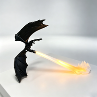 Lampe LED Dragon Souffleur de Feu Imprimée en 3D, Veilleuse Dragon, Ornement de Bureau Fantastique, Décoration Créative et Originale pour la Maison, Cadeau Idéal pour les Amateurs de Jeux