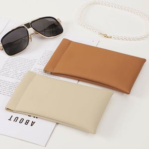 Soft PU Leather Eyeglass <b>Case</b> Travel Large Sunglasses Pouch Auto-closure Portable Reading <b>Glasses</b> Bag - Product Image 2