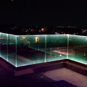 Sistema de corrimão vidro frameless personalizado com tiras RGB LED de Foshan fábrica - Product Image 6