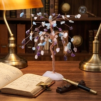 Arbre de la Fortune en Cristal Fait Main Feng Shui, Décoration de Richesse en Pierre Naturelle, Ornement de Table pour la Maison, le Bureau ou comme Cadeau