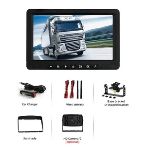 7 "Digitale Draadloze Truck Recorder Ahd Dvr 4-kanaals Gesplitst Scherm Monitor Met U Beugel Lus Opname 720P Camera Aan De Achterzijde