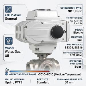 Válvula de Bola de 3 Vías de Alta Precisión Accionada Eléctricamente, Rosca NPT PN16 Clase 150 para Control de Flujo en Tuberías Petroquímicas - Product Image 2