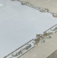 Mosaïque en marbre découpée au jet d'eau, motif naturel pour décoration d'hôtels et villas, fond de hall d'entrée, motif de sol, salle de bain, cuisine, salon