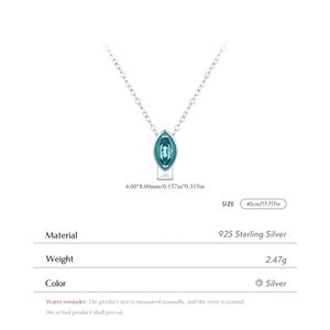 Collier Pendentif Élégant en Argent Sterling 925 avec Chaîne à Maillons Géométriques et Zirconiums Verts Taille Marquise, Bijoux Fins pour Femme, Idéal pour Fêtes et Cadeaux - Product Image 3