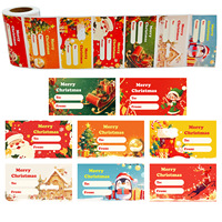 Rouleaux d'étiquettes de Noël transfrontalières les plus vendus, 250 feuilles par rouleau, pour papier cadeau avec autocollants festifs