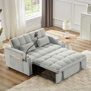 Sofá Cama Convertible Moderno de 3 Plazas, Reclinable, con Tapicería de Tela y Estructura Metálica para Sala de Estar o Dormitorio - Product Image 2