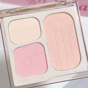 พาเลทบลัชเปลี่ยนสีสามสีสไตล์<span class=keywords><strong>เกาหลี</strong></span> ครีมรูจ ชิร์ก คัลเลอร์ ทรีอินวัน อายแชโดว์เนื้อแมตต์ธรรมชาติ เม็ดสีแน่น - Product Image 3