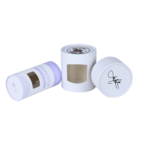 Tube en papier kraft de taille personnalisée de luxe Tubes en carton cylindriques de luxe Affichage PVC Fenêtre transparente pour l'emballage du café et du thé