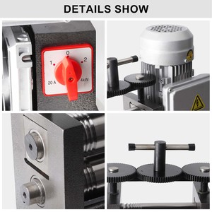 เครื่องม้วนลวดแผ่นครึ่งวงกลม370W/750W เครื่องรีดโลหะแบบปรับได้สีทองเงิน110V/220V สำหรับทำเครื่องประดับ - Product Image 5