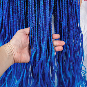 Peluca de Trenzas Box Braid con Frente de Encaje <span class=keywords><strong>Jennifer</strong></span>, con Puntas Rizadas, Diferentes Colores, Pelucas Trenzadas con Ondas Sueltas Rizadas Francesas en Existencia - Product Image 4