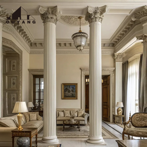 Columna Corintia de Mármol Europeo Tallada a Mano para Hotel o Villa, Pilar <span class=keywords><strong>Romano</strong></span> de Piedra Acanalada para Proyectos Inmobiliarios - Product Image 1