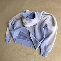 Sweat à capuche personnalisé pour homme, grammage lourd, délavé à l'acide, effet délavé minéral, coupe oversize streetwear ample, en molleton uni