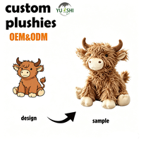 Fabricant de jouets en peluche personnalisés, jouet en peluche super doux Highland, vache en peluche, poupée de conception personnalisée pour cadeau d'enfant, animal en peluche