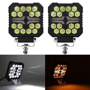 Nouveau projecteur carré LED 4 pouces 4x4 2024, 16 LED, DRL ambre pour camion, feux de travail LED, couvercle noir, phares carrés LED - Product Image 5
