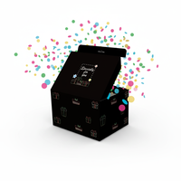 Boîte cadeau surprise à confettis personnalisée OEM/ODM, emballage cadeau d'usine avec logo et motif personnalisés pour cadeaux de marque