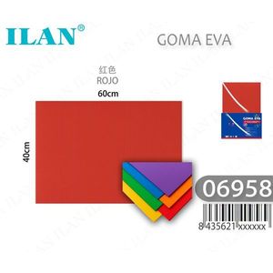 ILAN EVA Foam Sheet 40x60cm <b>Red</b> Craft <b>Material</b> for DIY Projects - Product Image 1