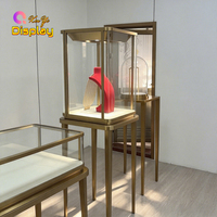 Vitrine à bijoux moderne en acier inoxydable, avec éclairage LED, écologique, durable, robuste, recyclable, personnalisable