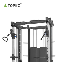 Station de fitness tout-en-un TOPKO Smith Machine avec rack à squats, banc de musculation et système de croisement de câbles pour la maison