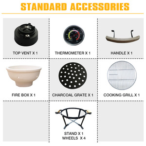 Barbecues Kamado en céramique AUPLEX Asadores Classic Green 14 pouces, pour le camping, le jardin, sans fumée, au charbon de bois. - Product Image 4