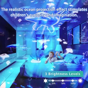 USB Ocean Wave meduse Light proiettore Star Night per bambini lampada a Led a 360 gradi rotante con Timer camera da letto con proiezione stellata - Product Image 6