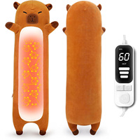 Coussin chauffant électrique Capybara long, en peluche douce, avec fonction chauffante pour le soulagement et la chaleur