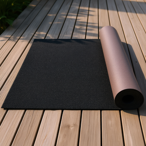 Tapis de bateau de qualité marine 6 pi x 29,5 pi noir antidérapant imperméable intérieur/extérieur facile à nettoyer tapis de pont découpable - Product Image 2