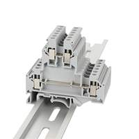 Kompakte Zweischichtige DIN-Schienen-Klemmleiste Kunststoff 500V 25A Messingbeschichtete Schraub- & Steckverbindung 0,2-2,5mm