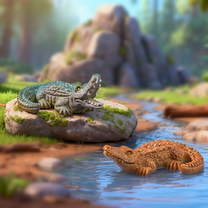 Nouveau Micro Paysage Créatif Réaliste Petit Crocodile DIY Décorations Accessoires Mini Ornements <span class=keywords><strong>de</strong></span> Voiture en Résine - Product Image 2