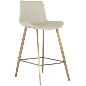 Tabouret de bar Hines Counter en cuir et fer/acier, robuste, pour bar à domicile et salle à manger - Product Image 1