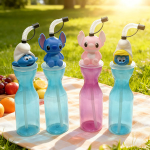 Nouveautés transfrontalières en gros, prêtes à être expédiées : Gobelets à paille jetables en plastique à thème Stitch, célèbres sur Internet - Product Image 2