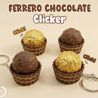 Jouet anti-stress Clicker en chocolat imprimé en 3D, porte-clés anti-stress Clicker