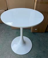 Table de salle à manger moderne en bois de style tulipe avec base sur piédestal vintage, table ronde avec chaises